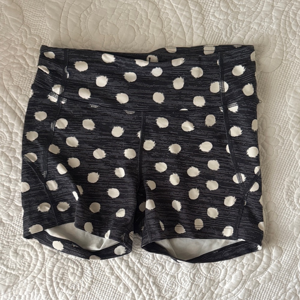 Outdoor Voices Black and White Polka Dot Shorts